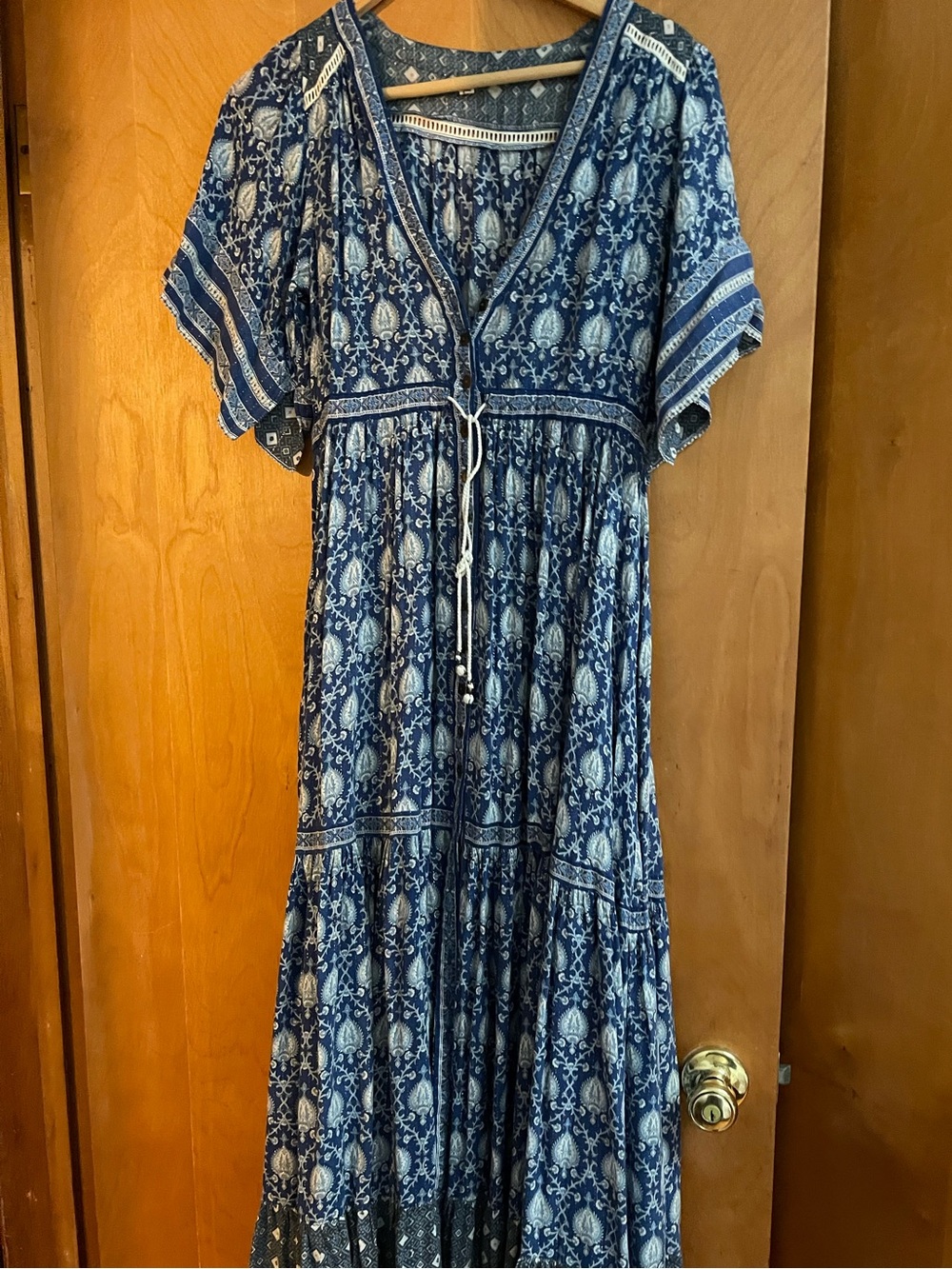 Spell Navy and Cream  Oracle Bohemian Printed Dress